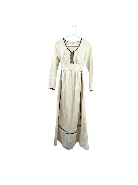 Dresses & Skirts - Vintage Prairie Maxi Dress Used Womens Small Cream Brown Boho